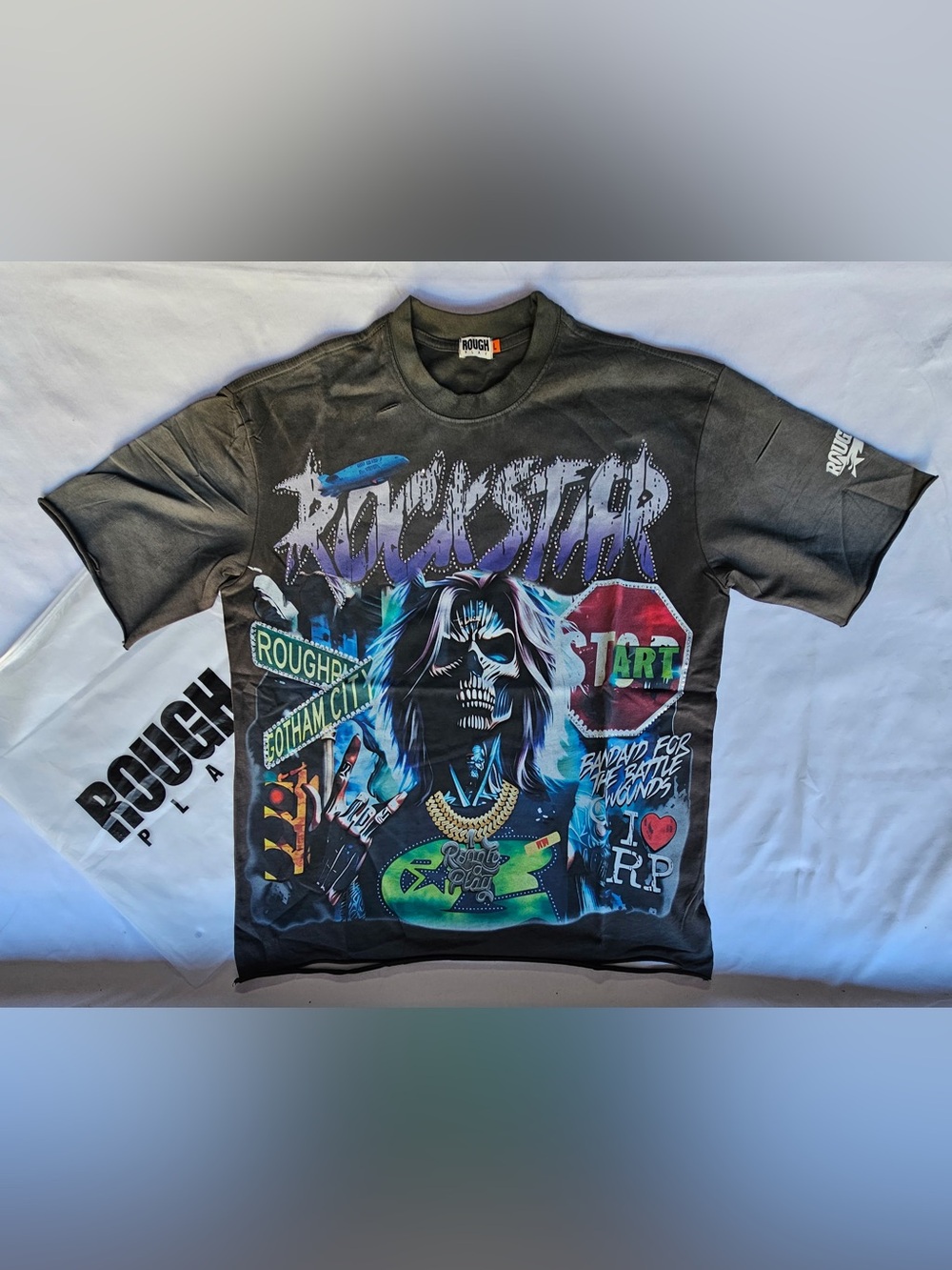 Rough Play  Graphic 'Rockstar' Crew Neck Tee